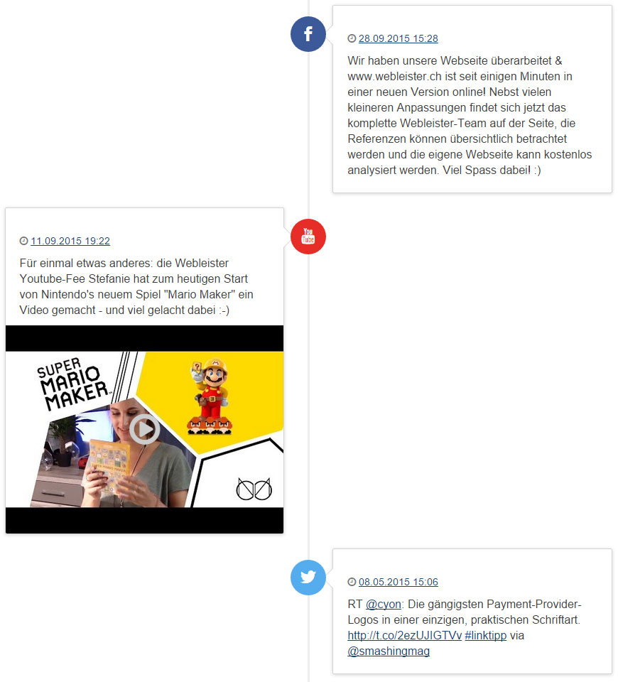 View of SocialStream with CSS enabled