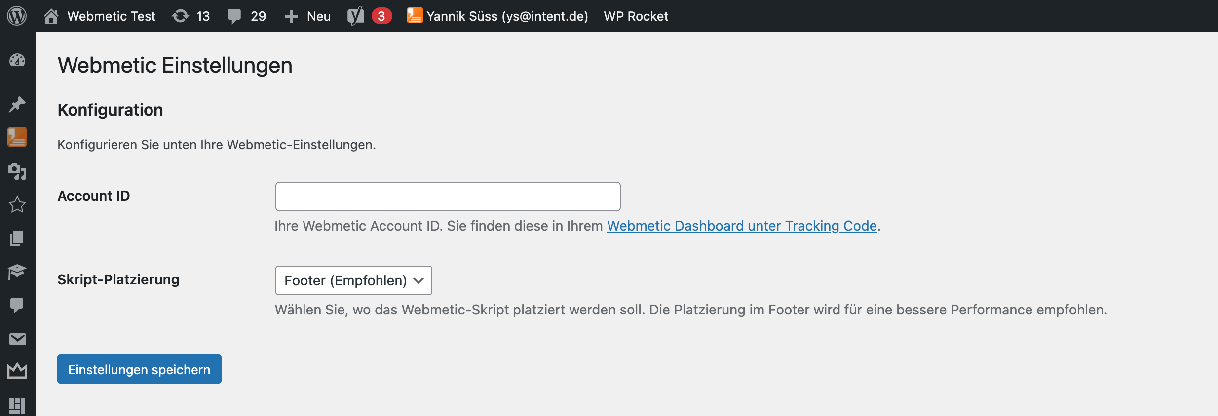 WordPress Plugin - Webmetic Settings