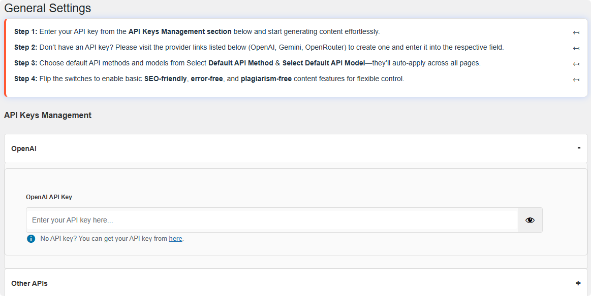 Screenshot showing the content generation in the editor.