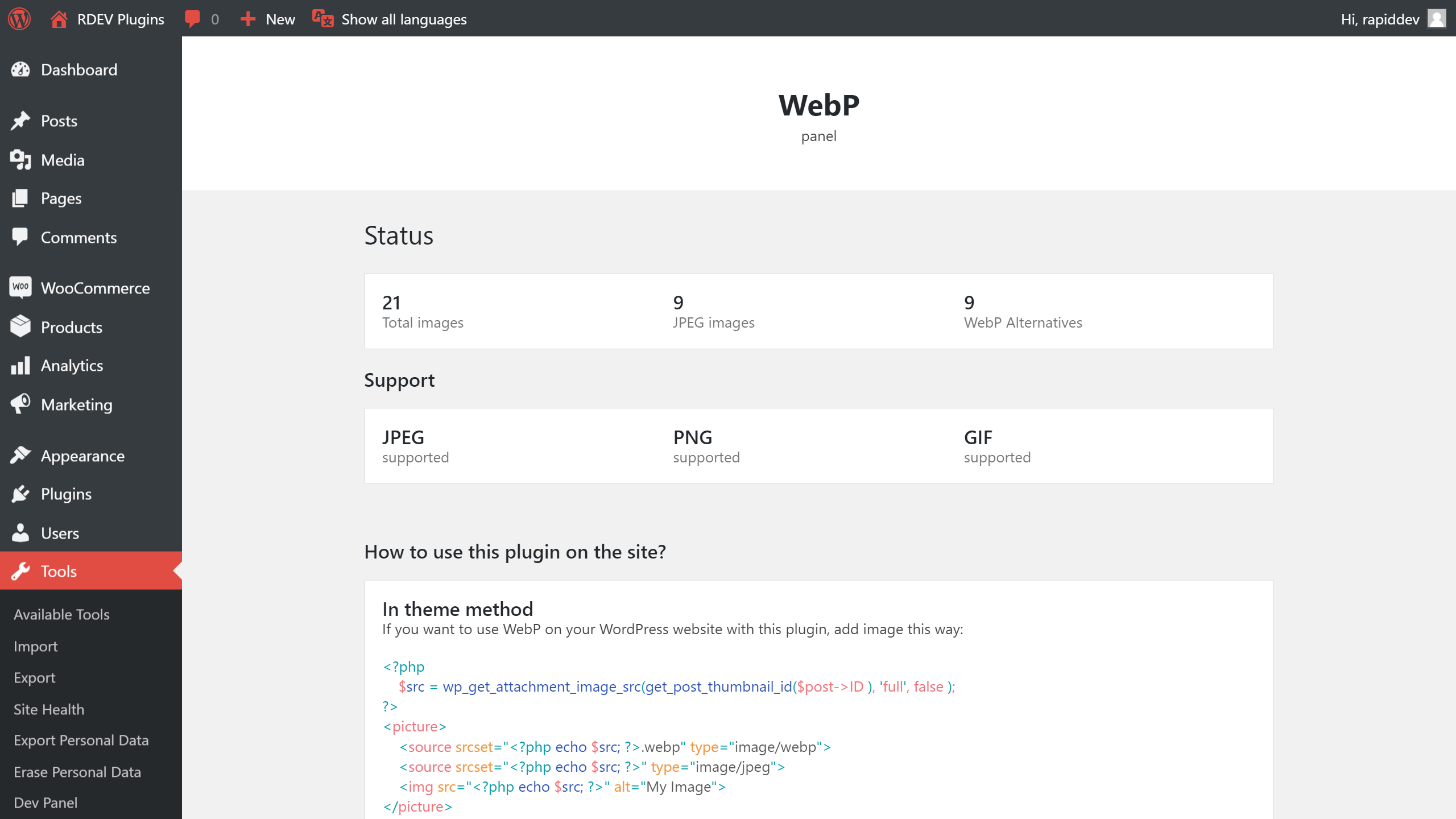 Image in WebP format