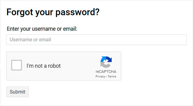 Password Lost Form.