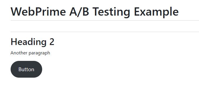 Example of A/B-test with two variants of different blocks on the frontend