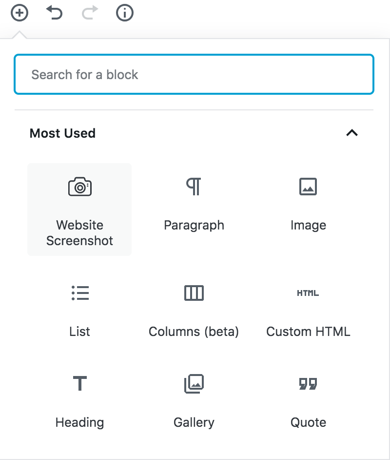 Select screenshot block.