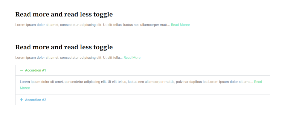 Frontend view of the Read More toggle.