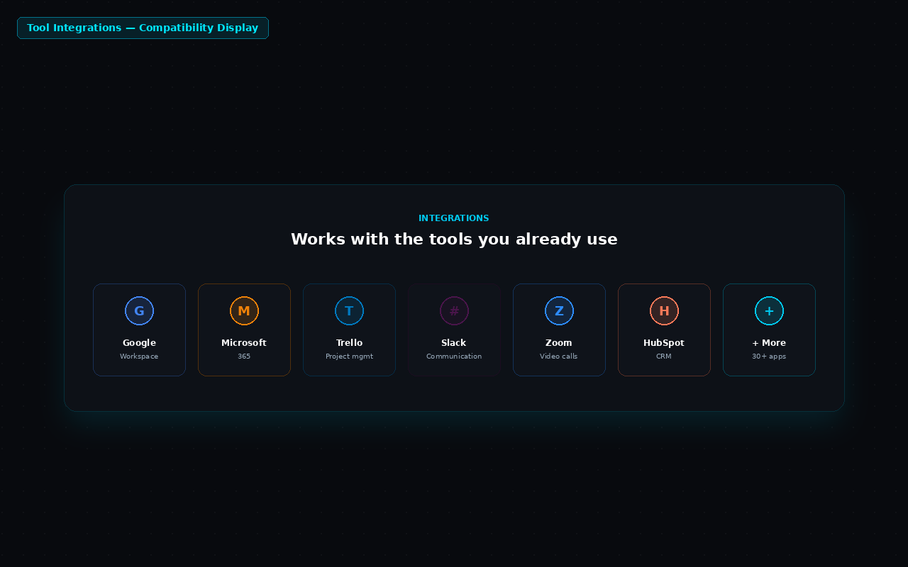 CTA Banner — Full-width call-to-action with decorative cyan rings