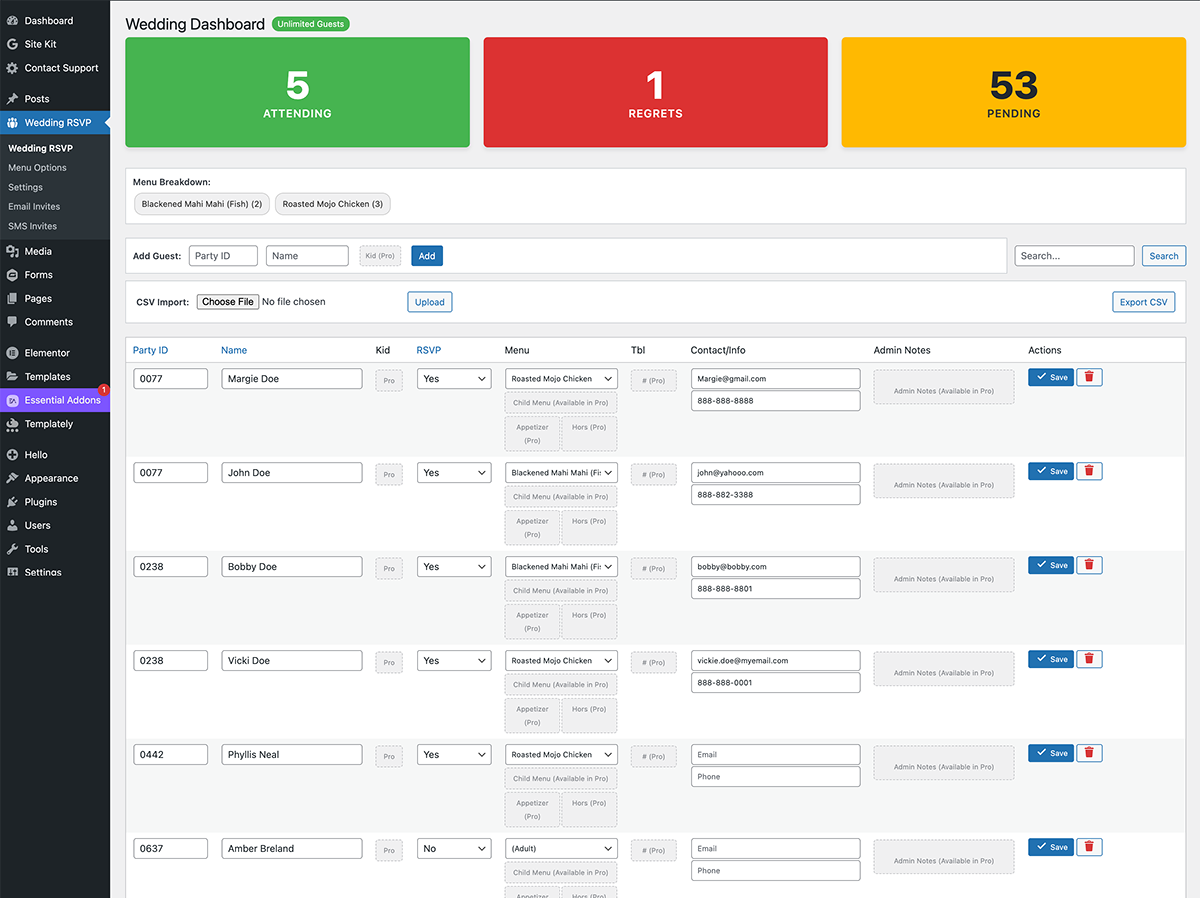 This is the Main Admin Page