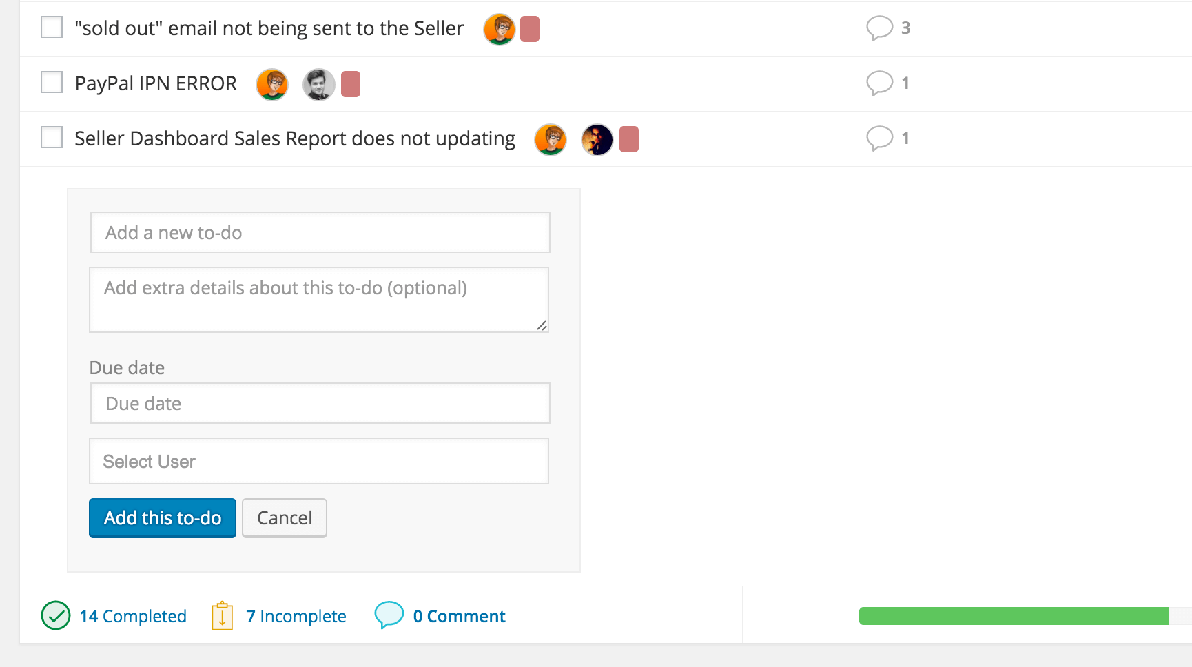 See all the shared files across various to-do lists, to-do's and comments. All the attached files can be found in one place.