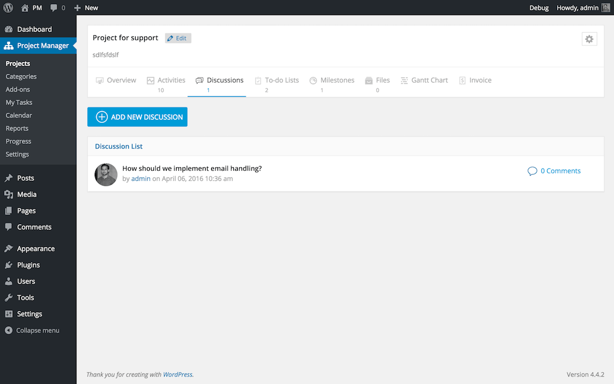 Project settings -> General Tab