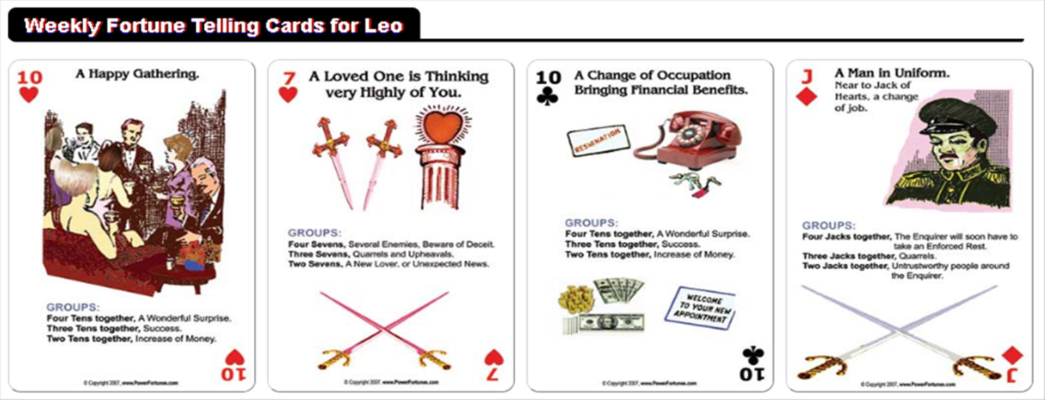 The fortune telling cards for the week, for Capricorn.
