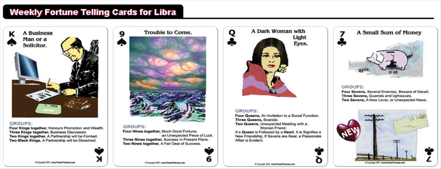 The fortune telling cards for the week, for Pisces.