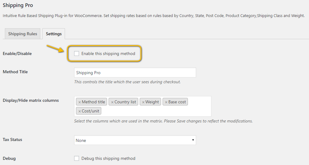 Plugin Configuration Screen