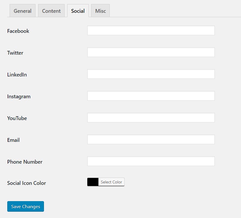 Backend: Social media links