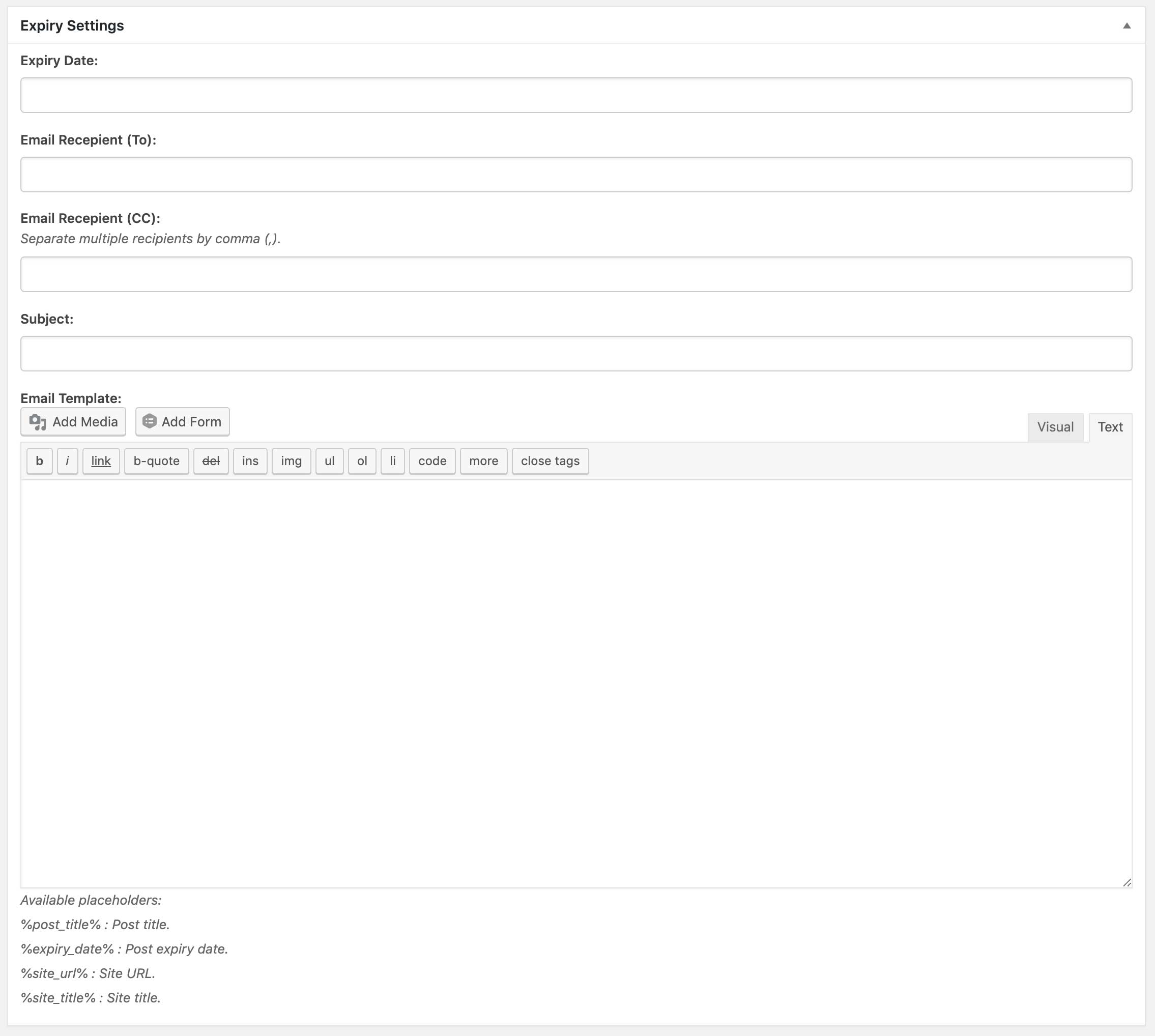 Backend: Meta box on post edit page
