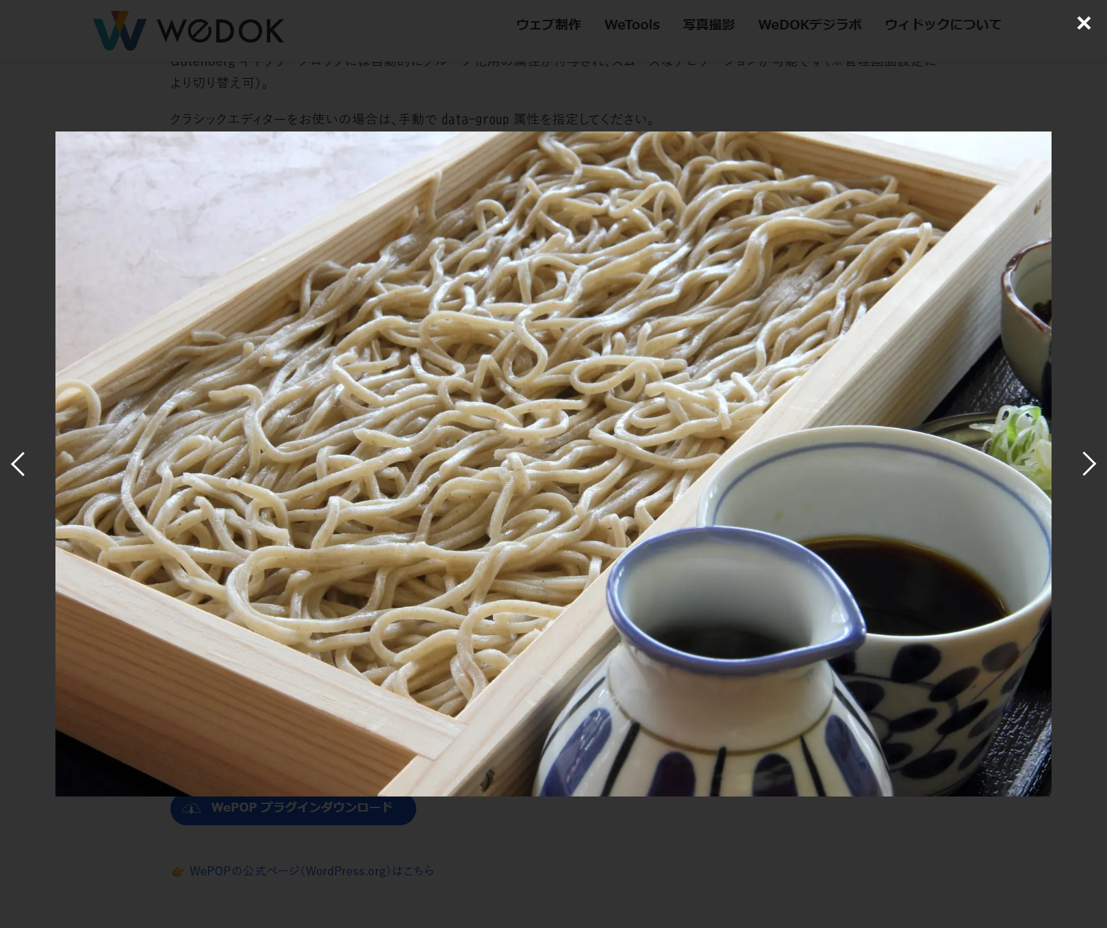 Grouped gallery slideshow with navigation arrows