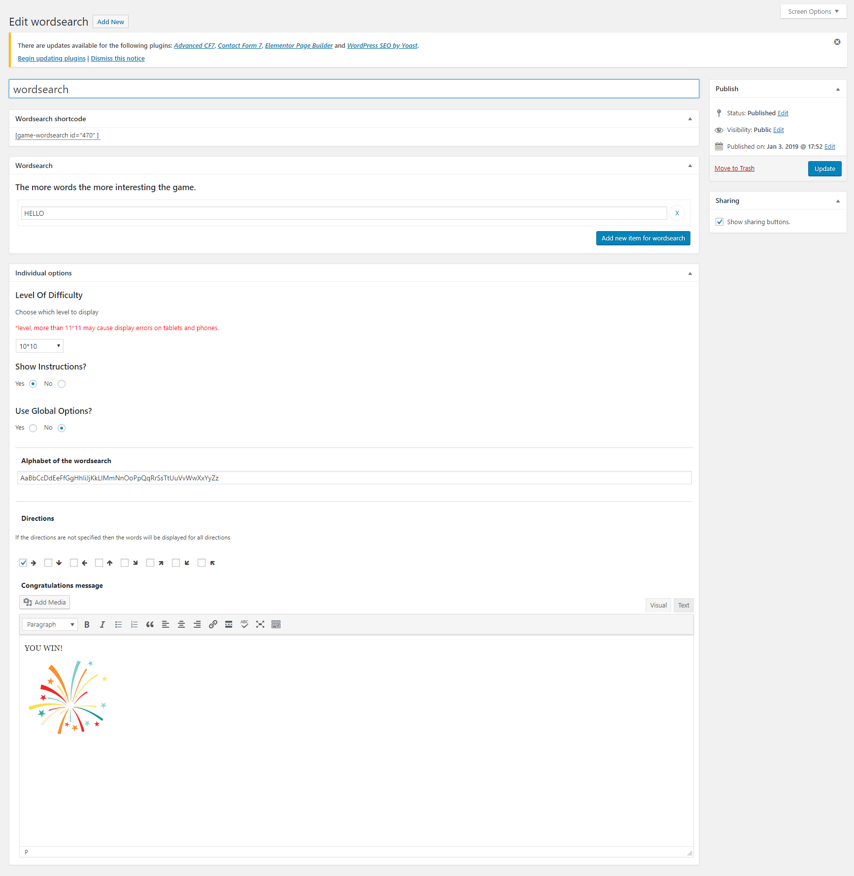 Individual Settings