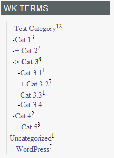 Categories tree