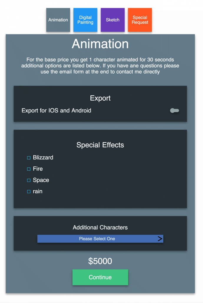 client side view for your services