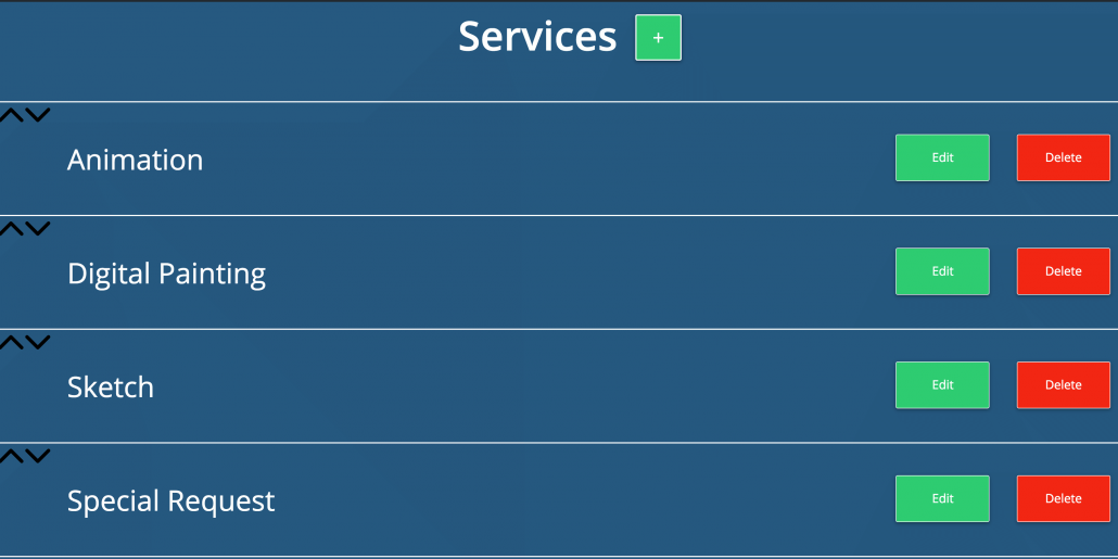 Back end service list