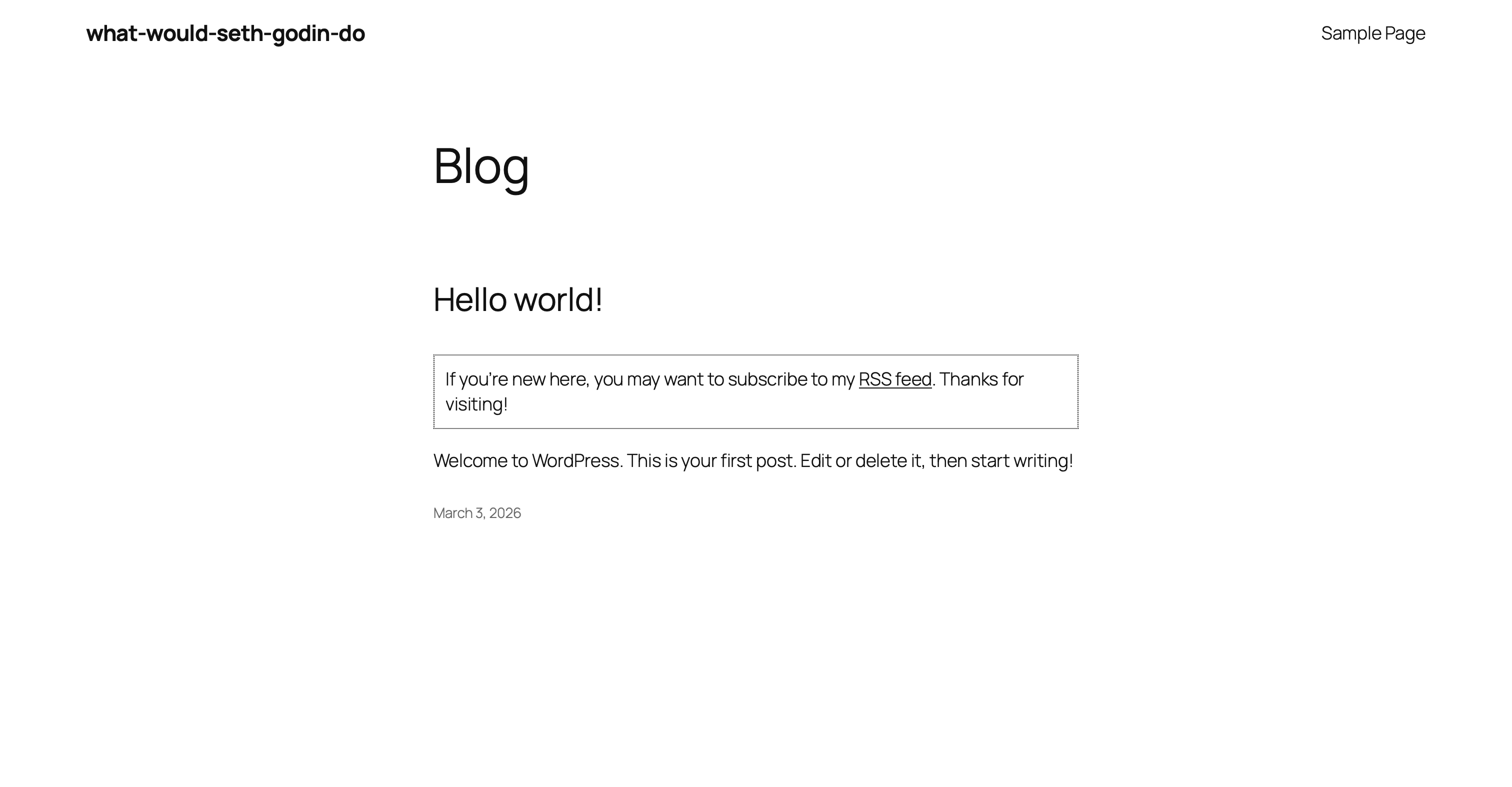 What Would Seth Godin Do - Frontend display of message.