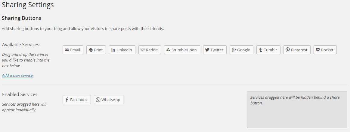 Option in admin.