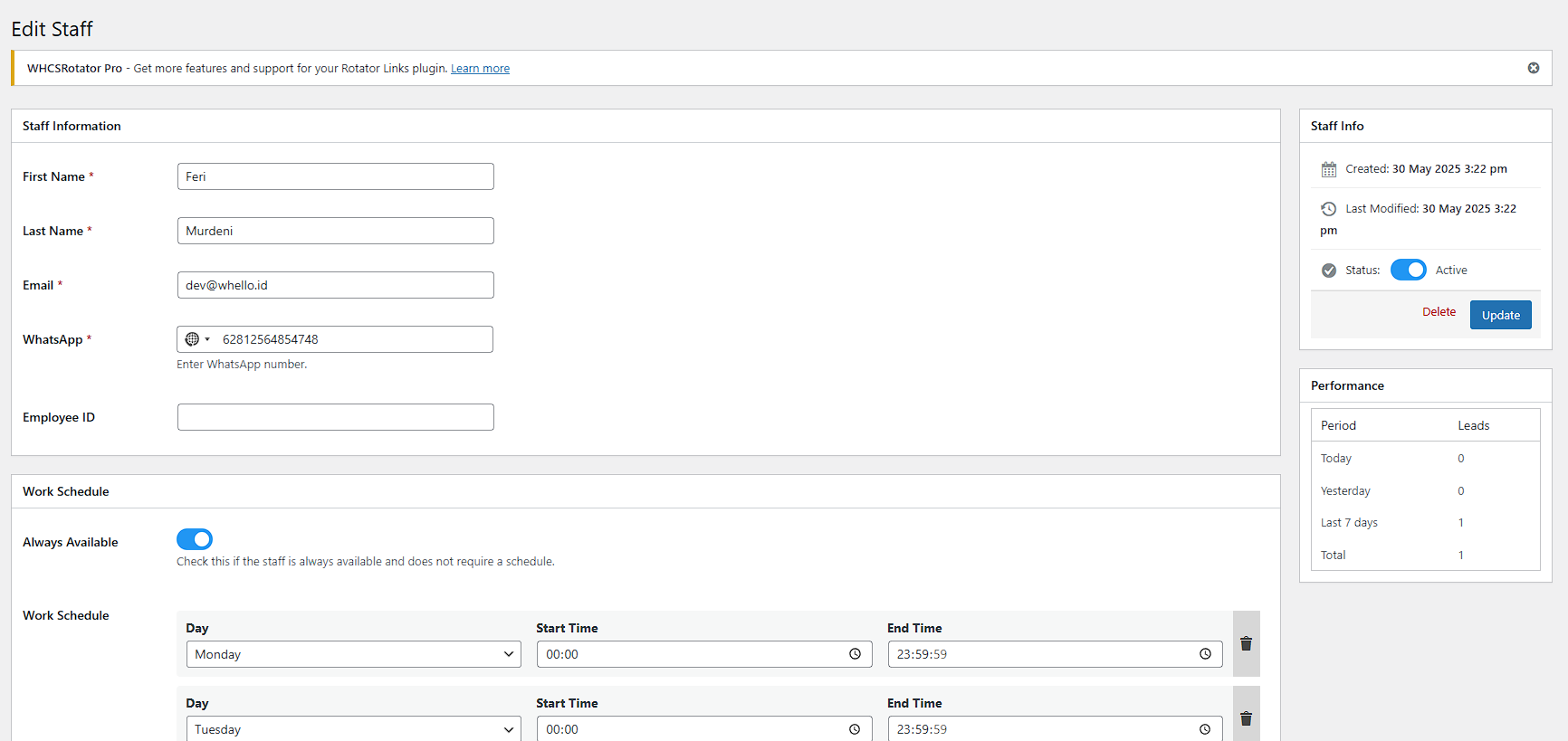 Staff Management - Easily manage your customer service staff