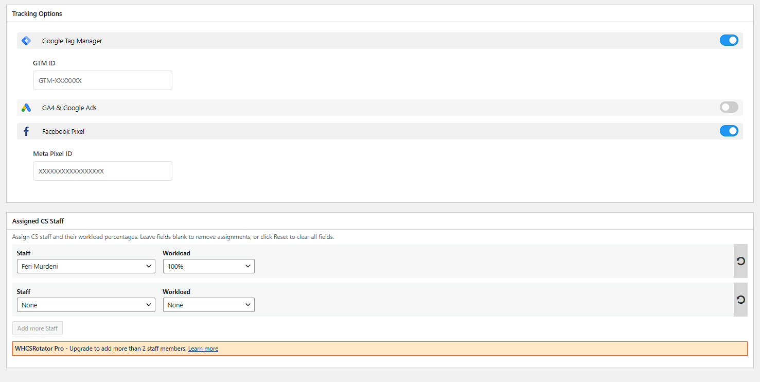 Tracking Setup - Configure third-party tracking services for comprehensive analytics