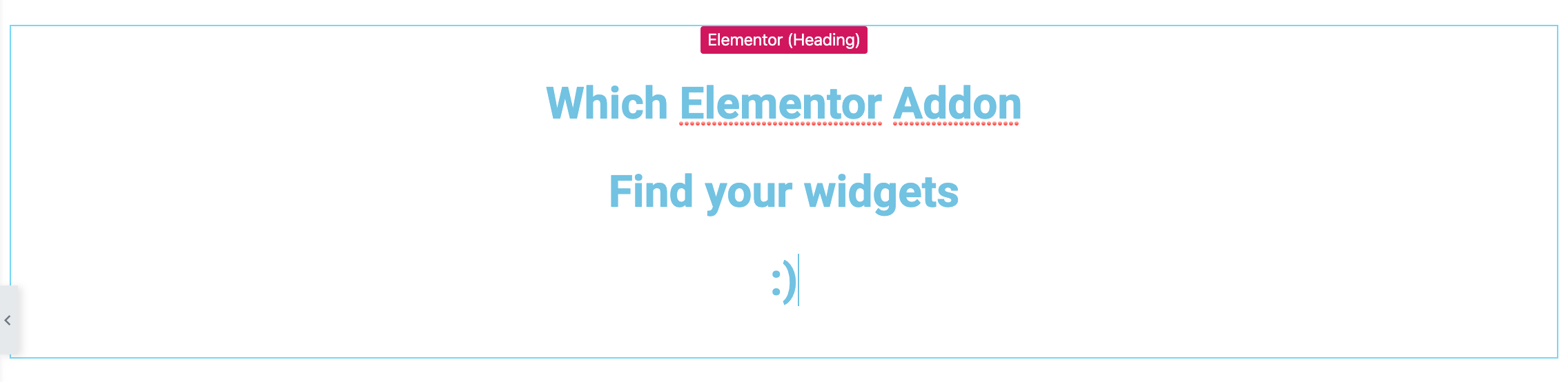 Editor View - Which Elementor Addon