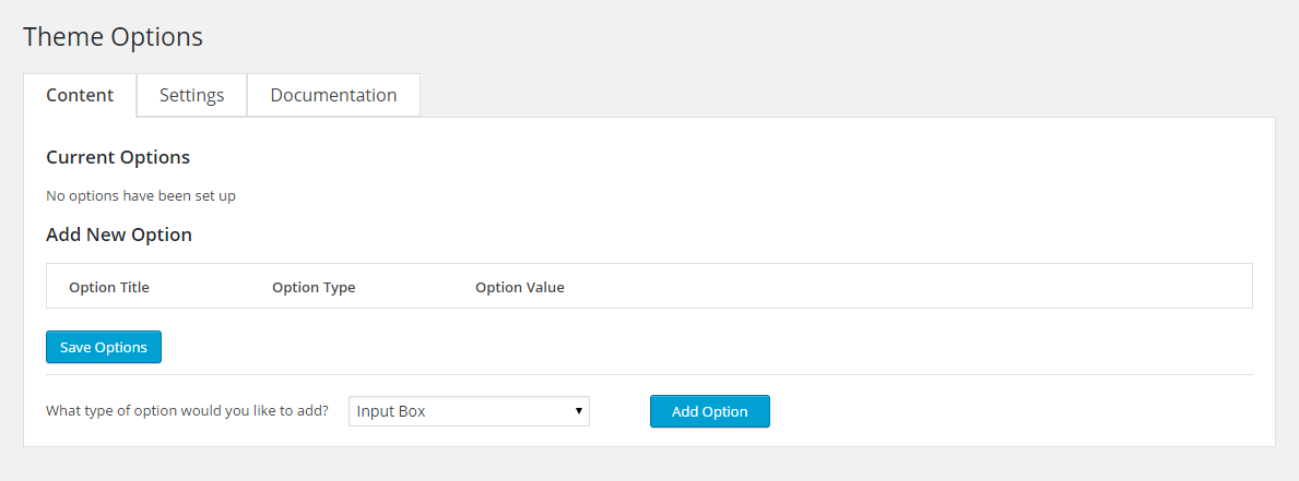 Theme Options Page
