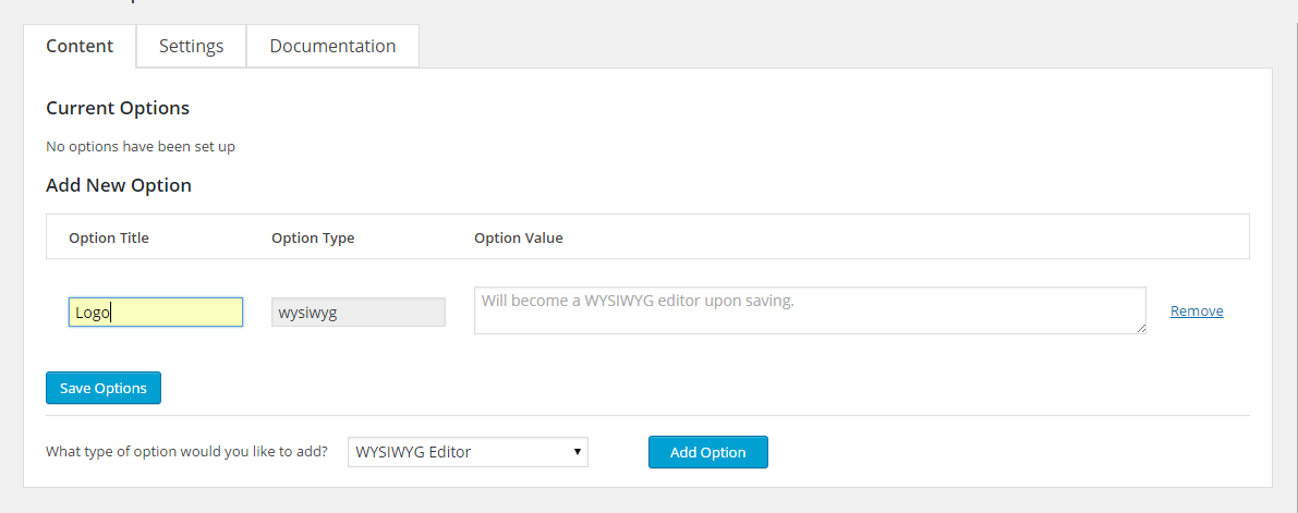 Adding a WYSIWYG option