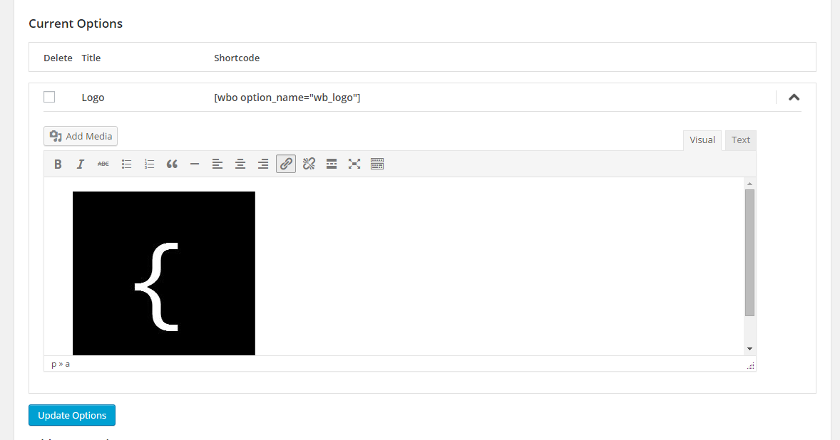 Editing WYSIWYG option