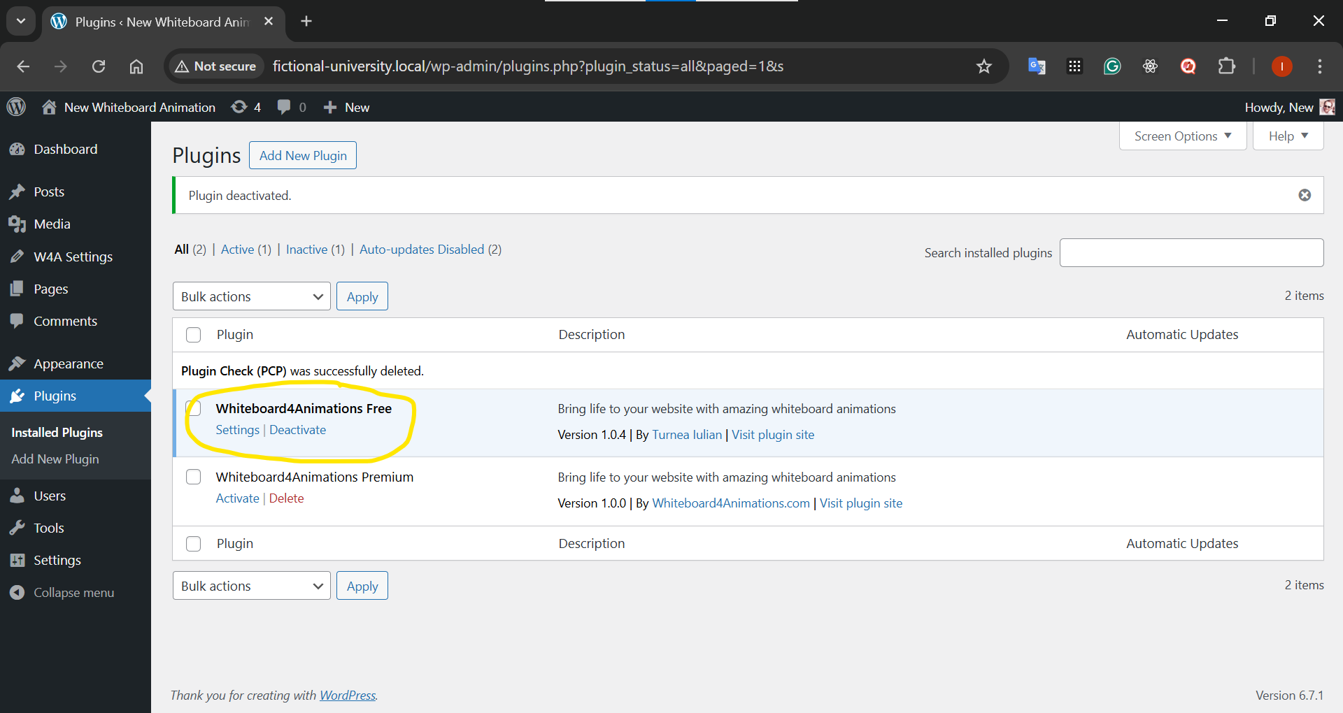 Or go to Settings from the Plugins page here.