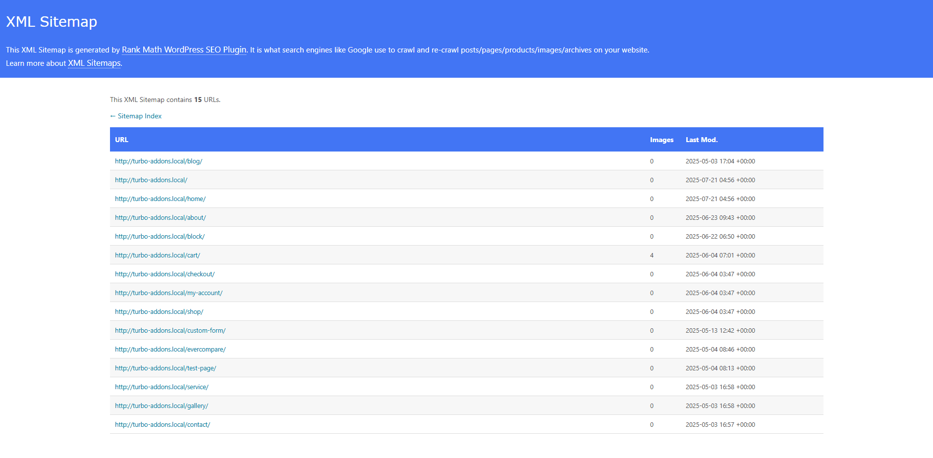 XML sitemap loads cleanly after plugin activation (no errors)