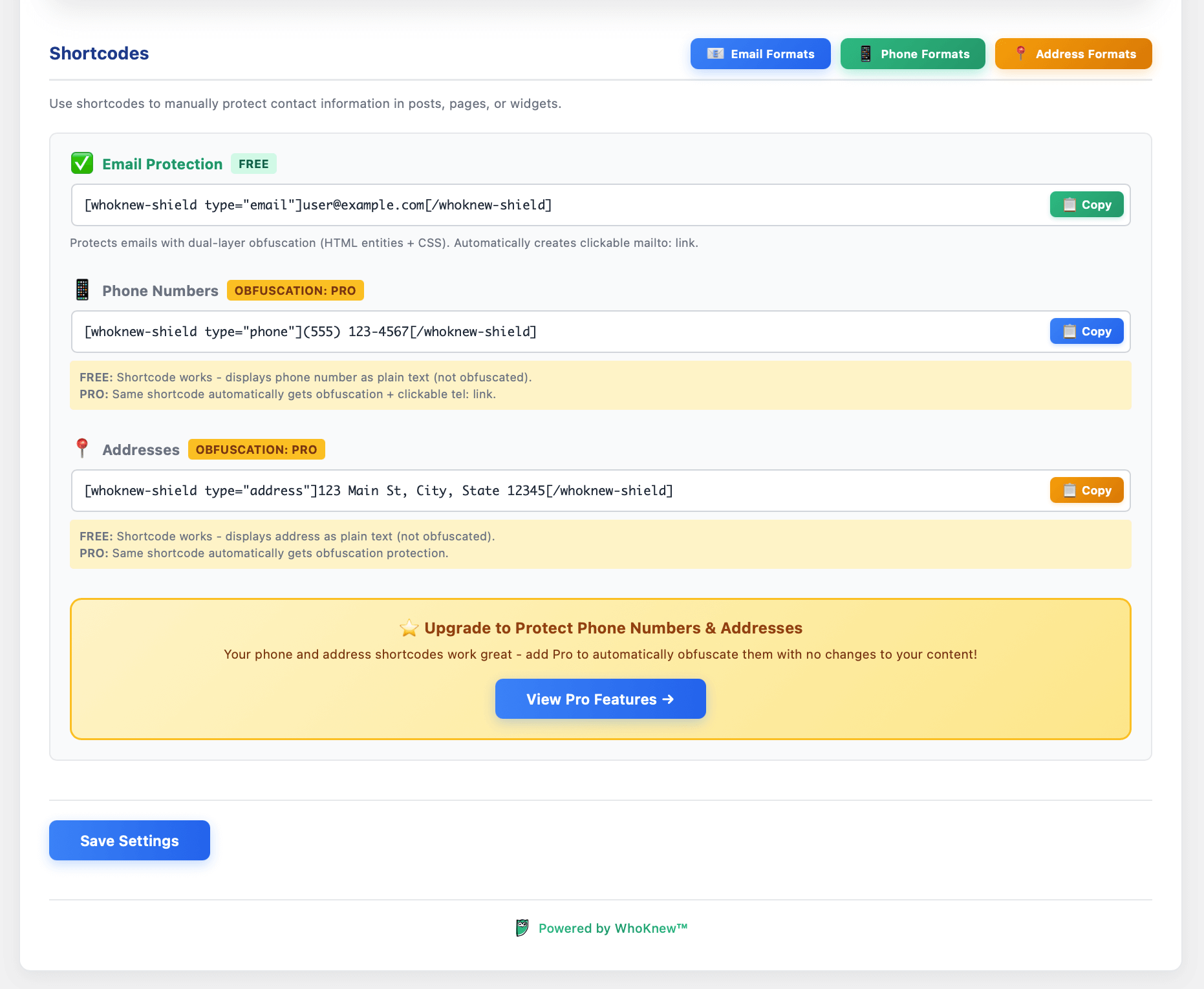 **Pro: Scraper Trap™ Settings** — Configure honeypots, block duration and auto-promote to permanent rules