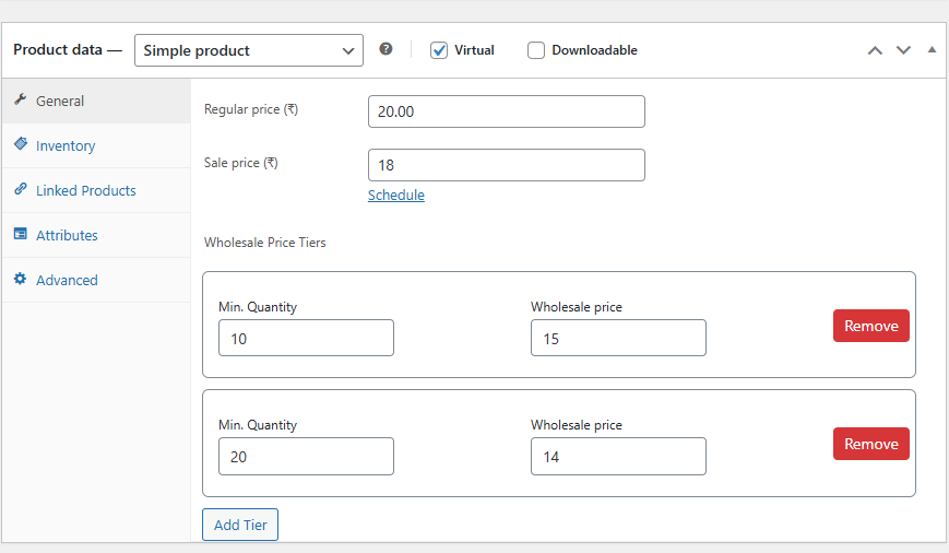Multiple product selection for applying discount rules.