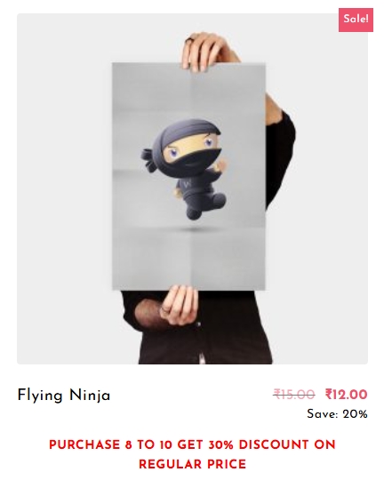 Discount message shown on a simple product page.