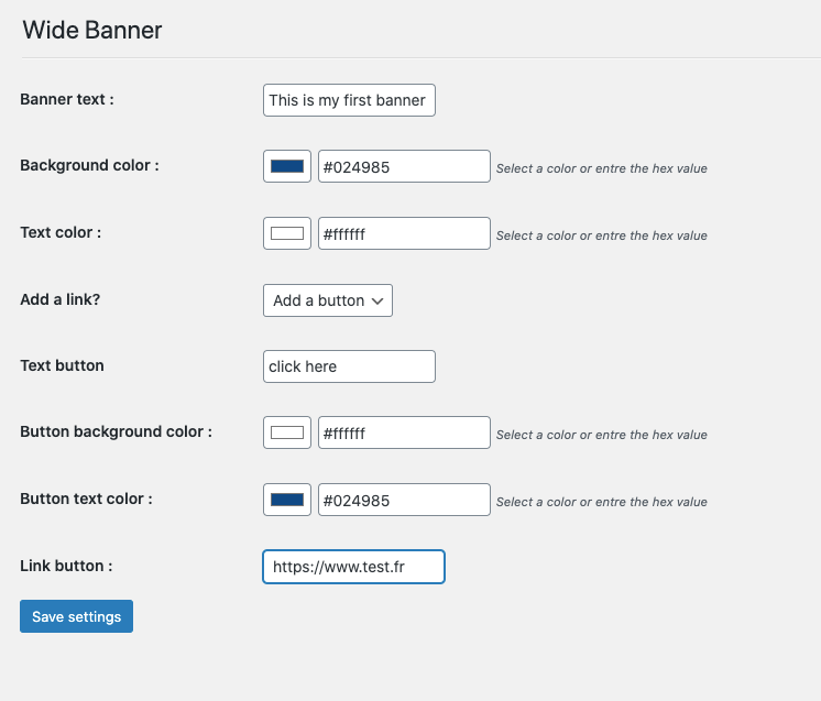 Wide banner plugin: create banner