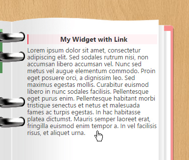 Widget is now clickable in the sidebar (site)