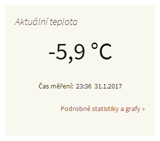 Widget preview with temperature