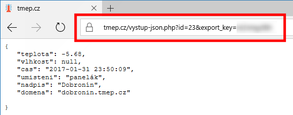 Last measurement data URL