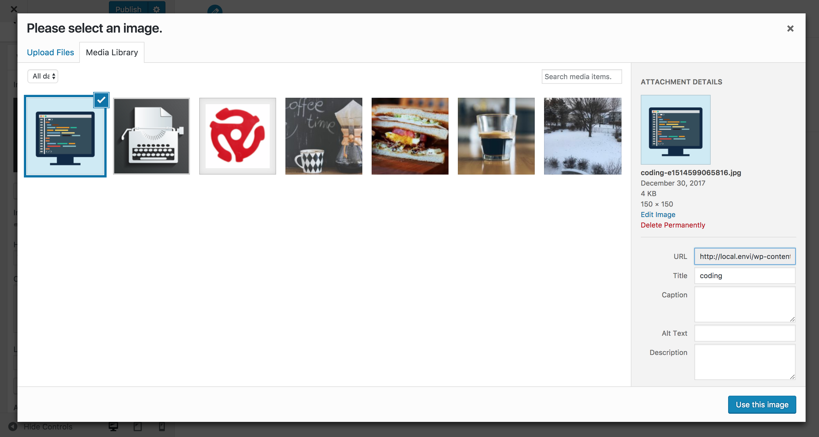 Select an image, add text, and choose a link.