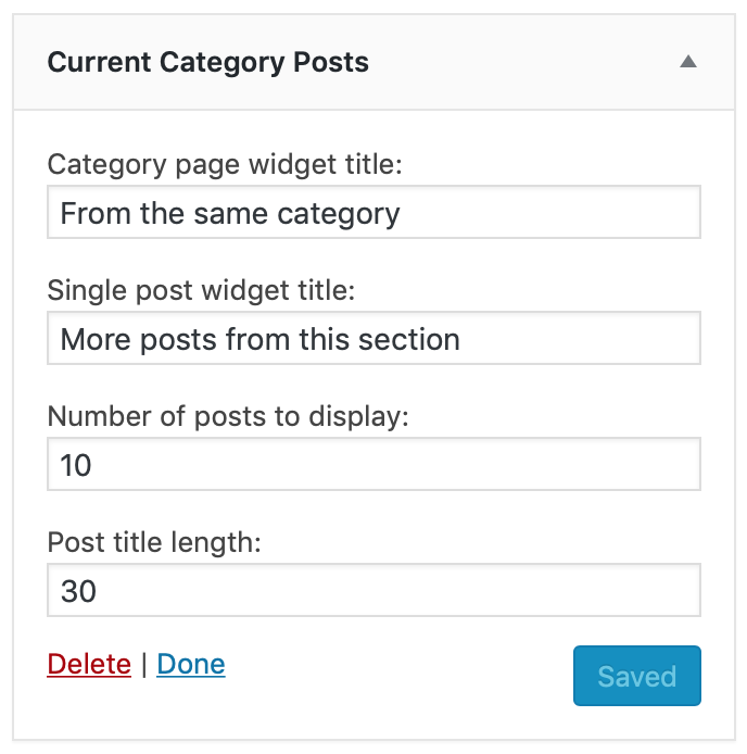 Widget settings