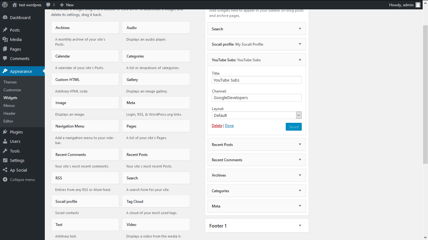 After you activating plugin widget will show in widget area.