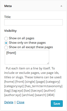 Widget visibility example I.