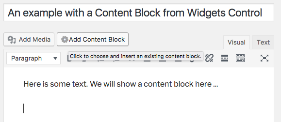 Sidebar visibility example.