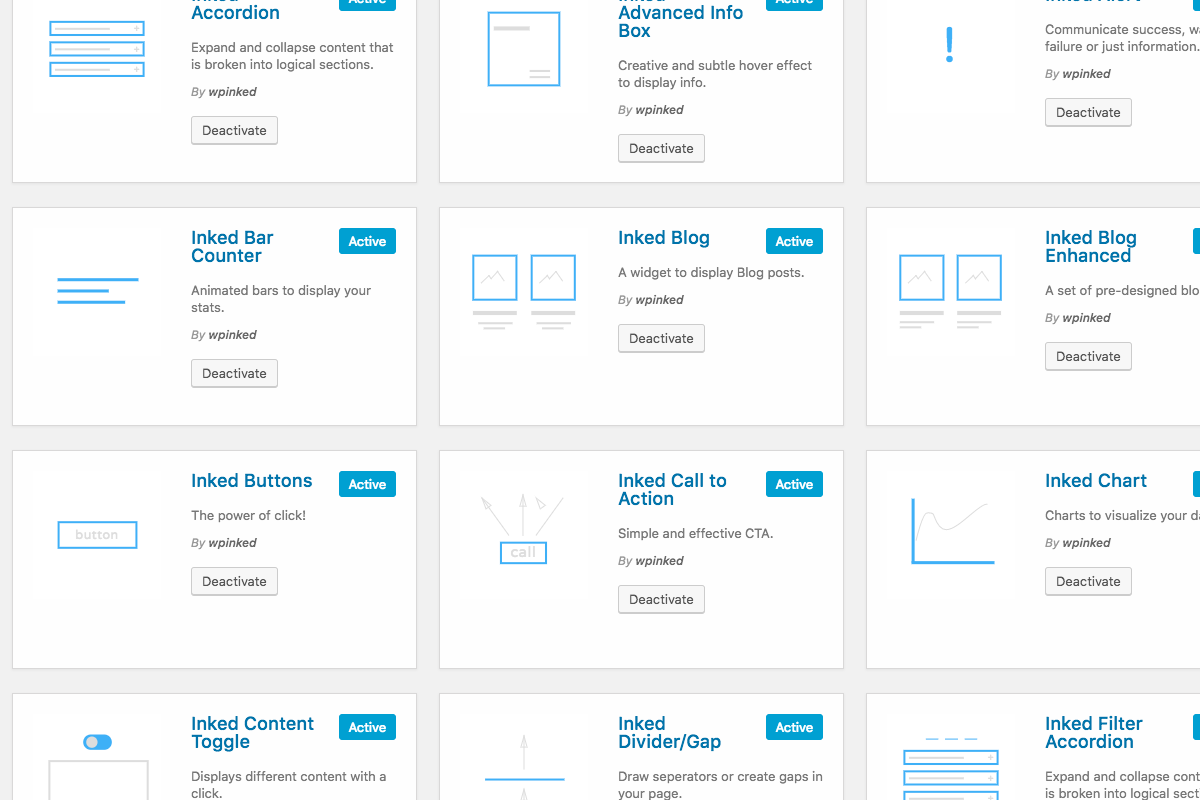 Manage which widgets you want enabled or disabled.