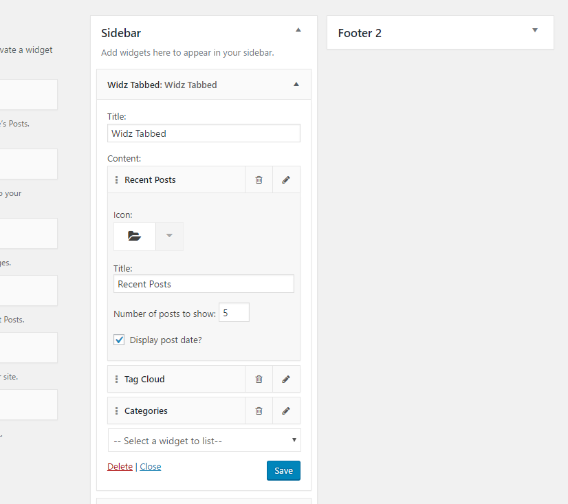 How it showing in admin widget