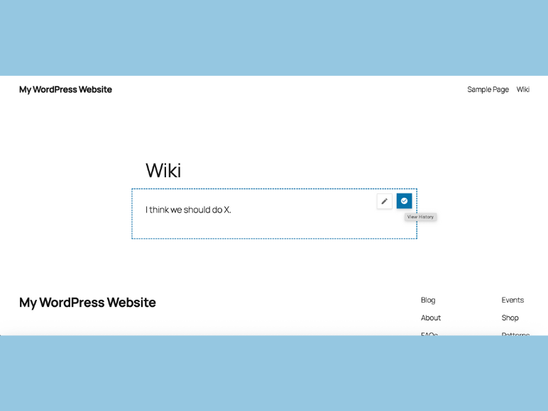 Frontend Wiki Block with Controls