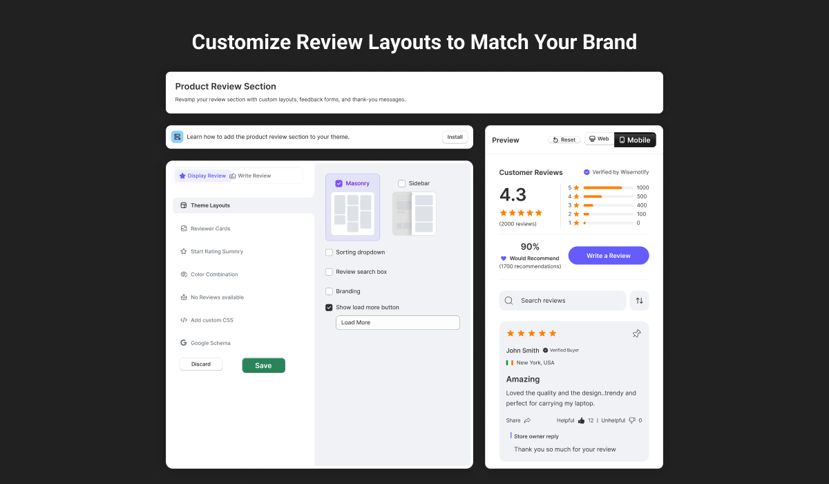 Customize Review Layouts to Match Your Brand