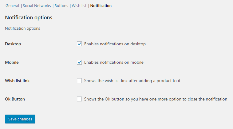 Choose if you want to notify your users about items being added to wish list