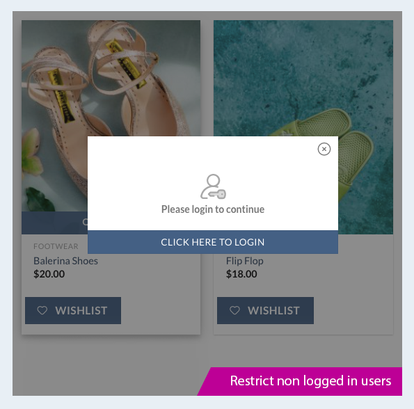 Wishlist product page.